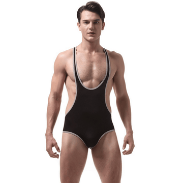 Men's Fitness Wrestling Thin Leotard / Solid Color Sleeveless Skinny Bodysuits / Male Sexy Underwear - EVE's SECRETS